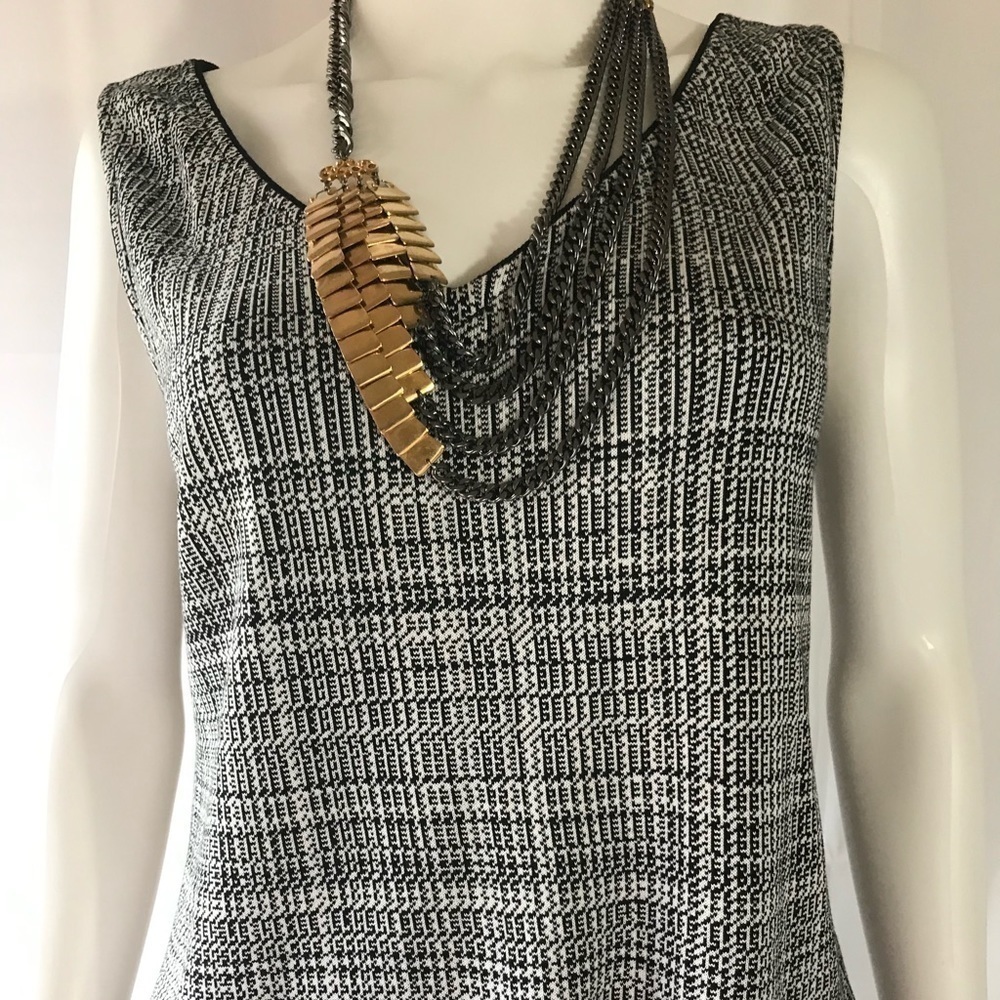Layered Gold and Black Metal Necklace